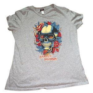 Harley-Davidson Burlington North Carolina Womens Shirt-Gray-XL-GUC